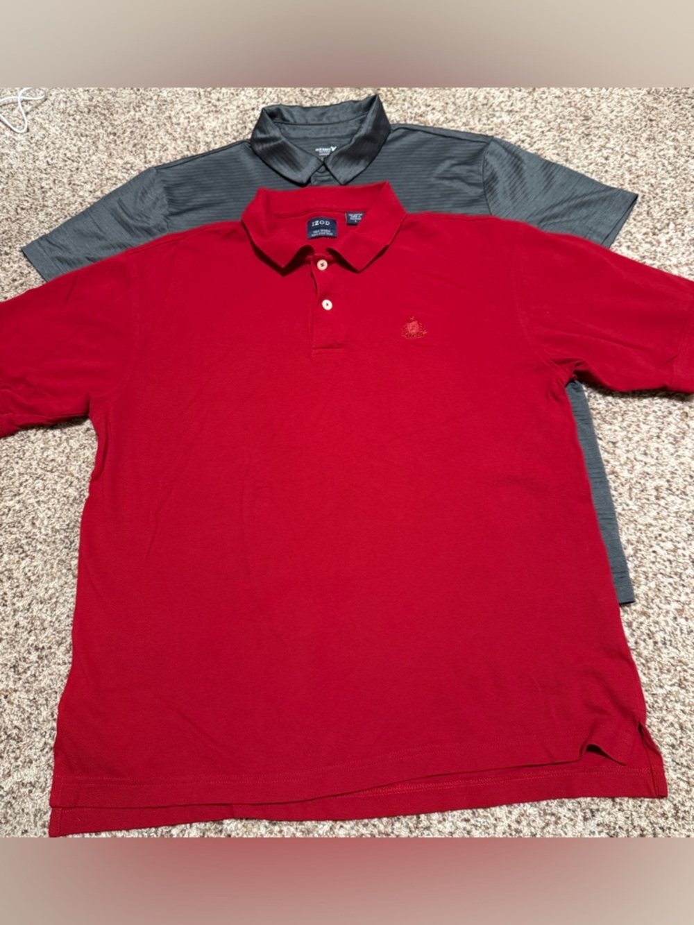 Izod Old Navy Red Polo with Gray Polo Duo Mens Large - Picture 5 of 5